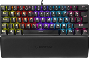 Rampage ALLY K11 Siyah Rainbow Q Bilek Destekli Blue Switch Mekanik Gaming (Oyuncu) Klavye