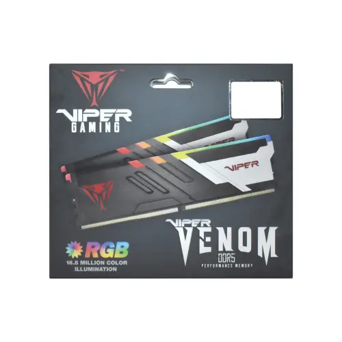 Patriot Viper Venom RGB PVVR516G52C36 16GB (1x16GB) DDR5 5200MHz CL36 Gaming Ram (Bellek)