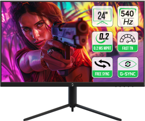 GamePower Lucid S20 24″ 540Hz 0.2MS Flat E-Sports Fast TN Pivot Rgb Gaming Monitör (Sıfır Ölü Piksel Garantili)