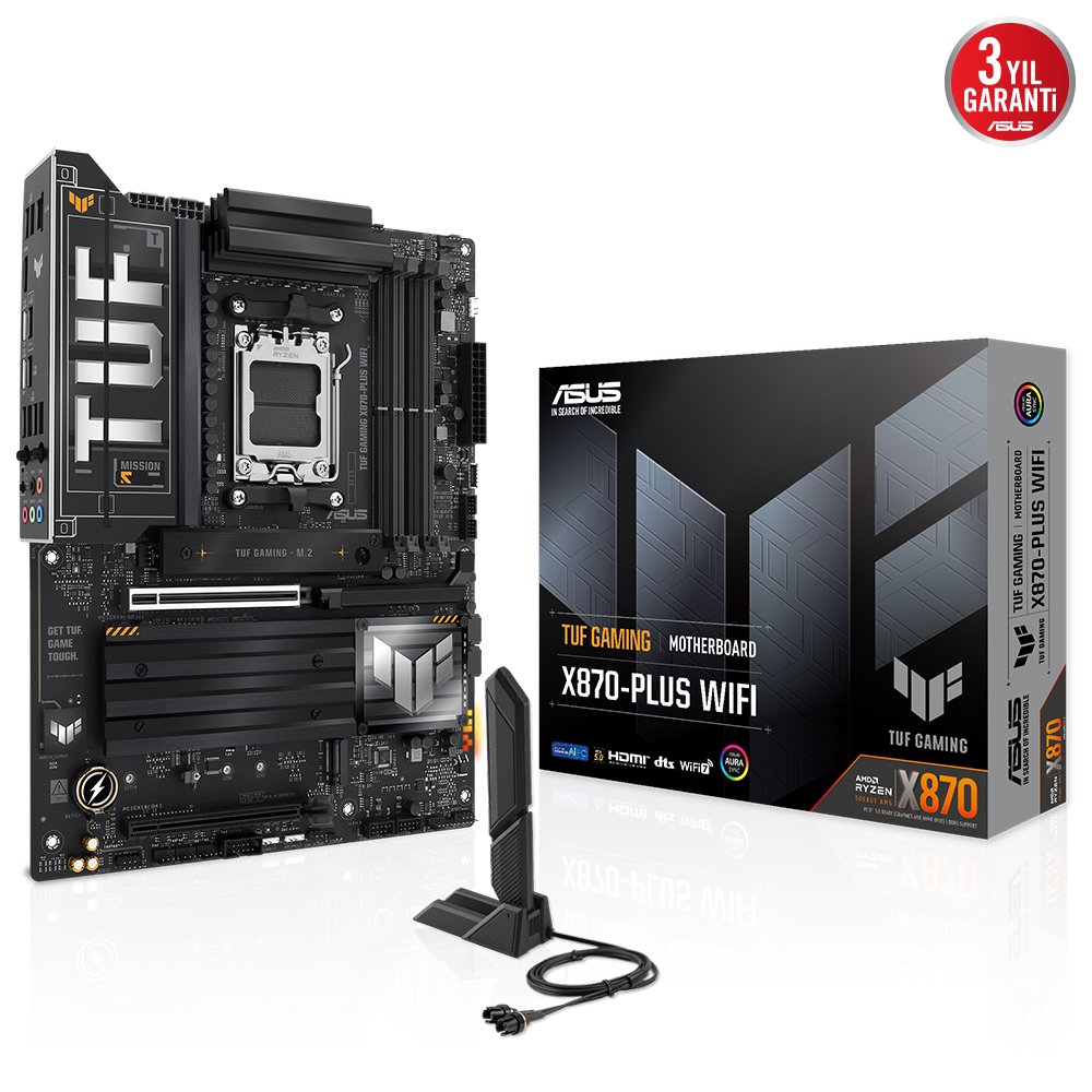 ASUS TUF GAMING X870-PLUS WIFI AMD X870 Soket AM5 DDR5 8000+(OC)MHz ATX Gaming (Oyuncu) Anakart