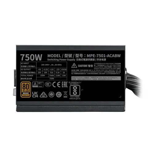 Cooler Master MWE V3 MPE-7501-ACABW-3BEU 750W 80+Bronze ATX 3.1 Power Supply