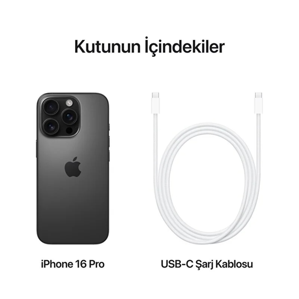 iPhone 16 Pro 128GB MYND3TU/A Siyah Titanyum Cep Telefonu - Apple Türkiye Garantili