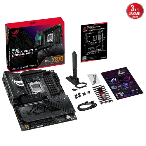 ASUS ROG STRIX X870-F GAMING WIFI AMD X870 Soket AM5 DDR5 8000+(OC)MHz ATX Gaming (Oyuncu) Anakart