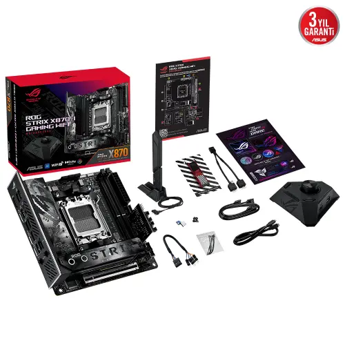 ASUS ROG STRIX X870-I GAMING WIFI AMD X870 Soket AM5 DDR5 8600+(OC)MHz Mini ITX Gaming (Oyuncu) Anakart
