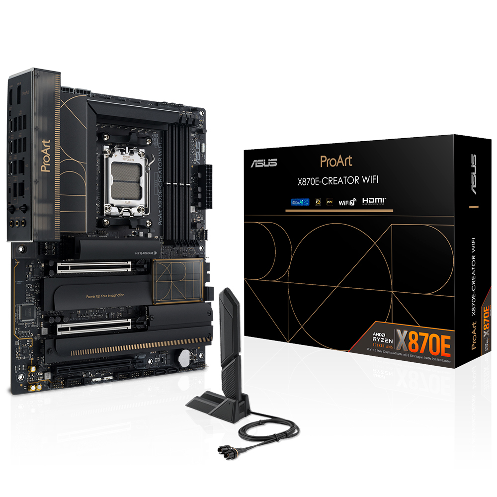 ASUS PROART X870E-CREATOR WIFI AMD X870E Soket AM5 DDR5 8000+(OC)MHz ATX Gaming (Oyuncu) Anakart