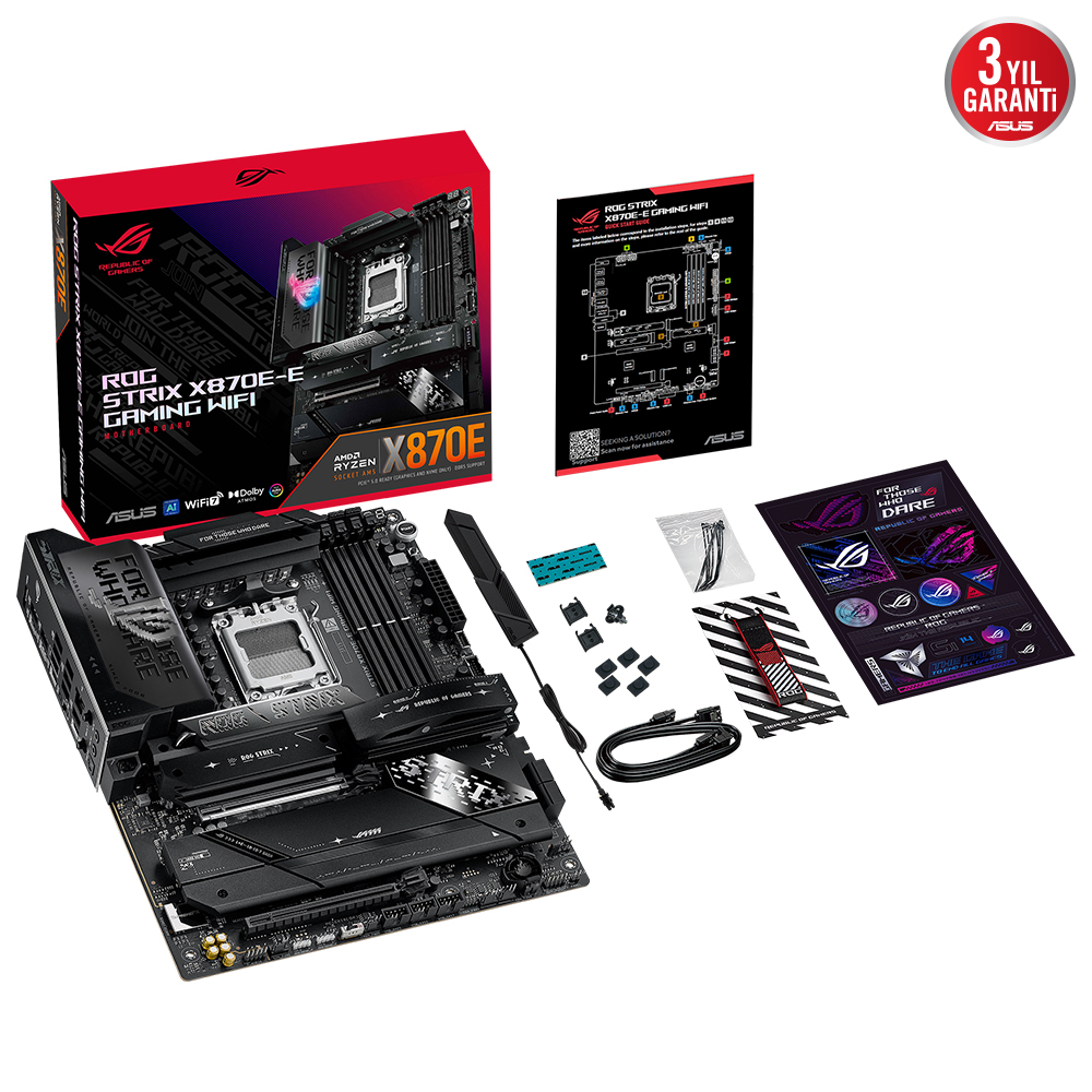 ASUS ROG STRIX X870E-E GAMING WIFI AMD X870E Soket AM5 DDR5 8400+(OC)MHz ATX Gaming (Oyuncu) Anakart