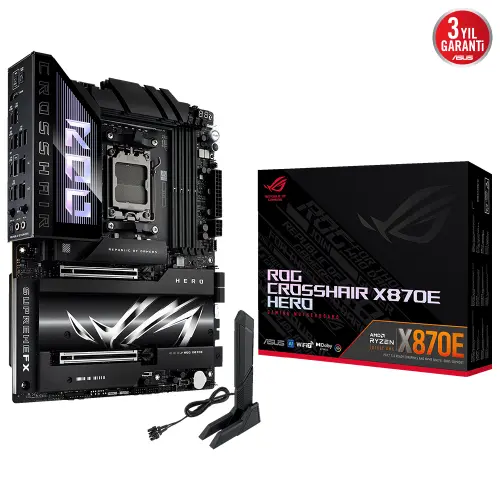 ASUS ROG CROSSHAIR X870E HERO AMD X870E Soket AM5 DDR5 8600+(OC)MHz ATX Gaming (Oyuncu) Anakart