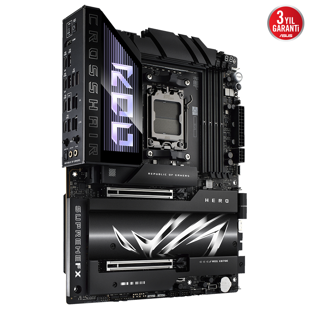 ASUS ROG CROSSHAIR X870E HERO AMD X870E Soket AM5 DDR5 8600+(OC)MHz ATX Gaming (Oyuncu) Anakart