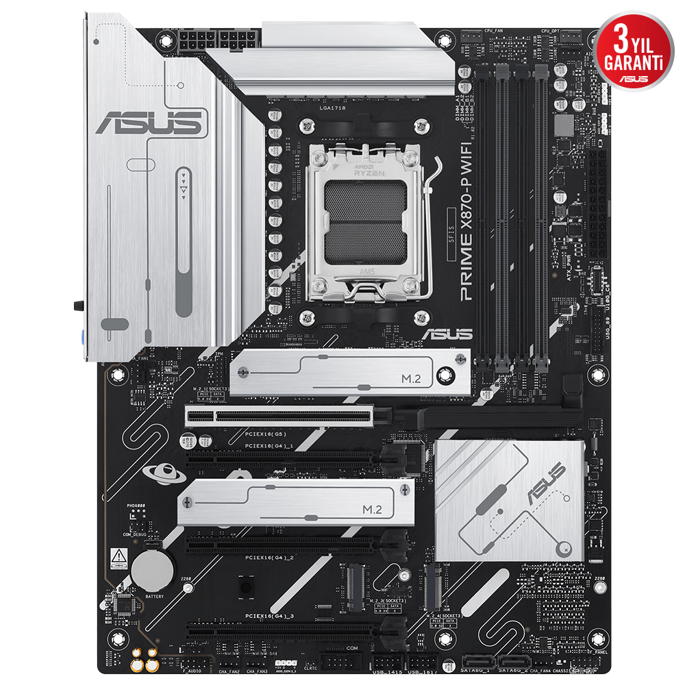 ASUS PRIME X870-P WIFI AMD X870 Soket AM5 DDR5 8000+(OC)MHz ATX Gaming (Oyuncu) Anakart