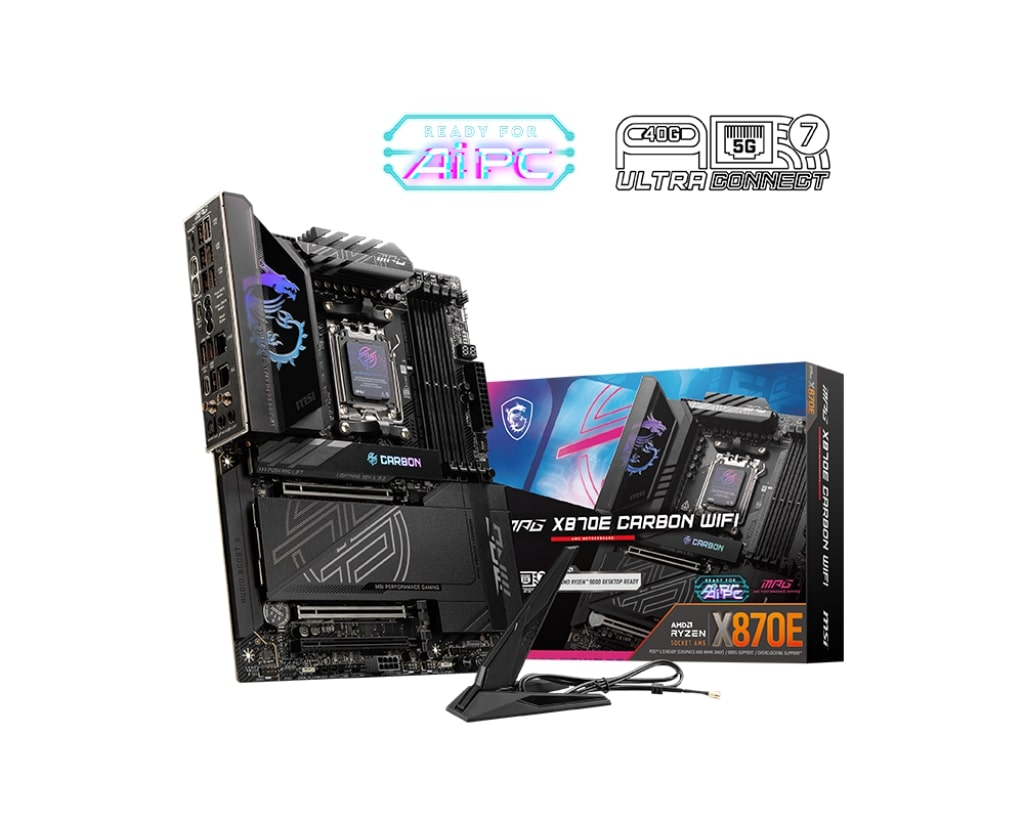 MSI MPG X870E CARBON WIFI AMD X870E Soket AM5 DDR5 8400+(OC)MHz ATX Gaming (Oyuncu) Anakart