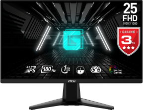 MSI 24.5″ G255FDE 1920x1080 (FHD) 16:9 FLAT RAPID IPS 180HZ 1MS FreeSync Gaming (Oyuncu) Monitör