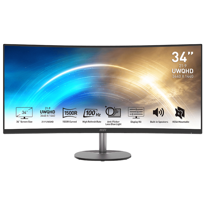 MSI Pro MP341CQDE 34” 1ms 100Hz FreeSync VA UWQHD Curved Monitör