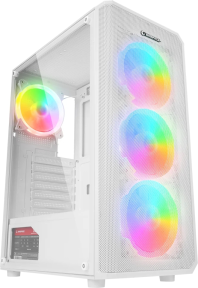 Rampage Helios Mesh 550W 80+ Bronze Beyaz Temperli Cam 4x12cm Rainbow ATX Mid-Tower Gaming (Oyuncu) Kasası