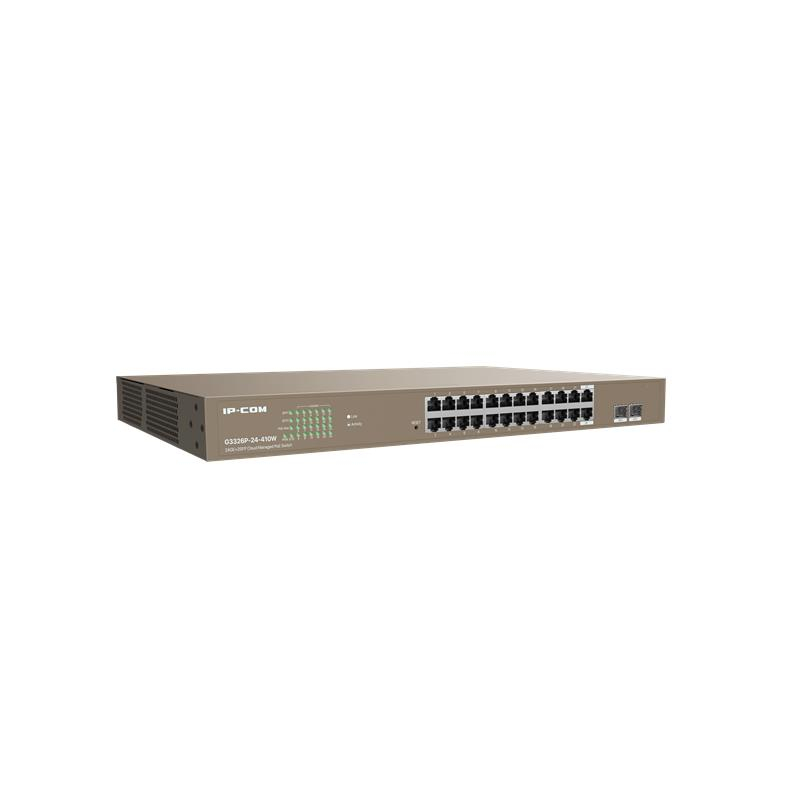 Ip-Com G3326P-24-410W 24 Port Gigabit 2X1GB SFP (Combo) Uplink L2 Yönetilebilir 370W PoE Switch