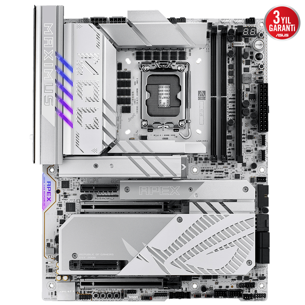 ASUS ROG MAXIMUS Z890 APEX Intel LGA1851 Z890 DDR5 9000+MHz(OC) ATX Gaming (Oyuncu) Anakart