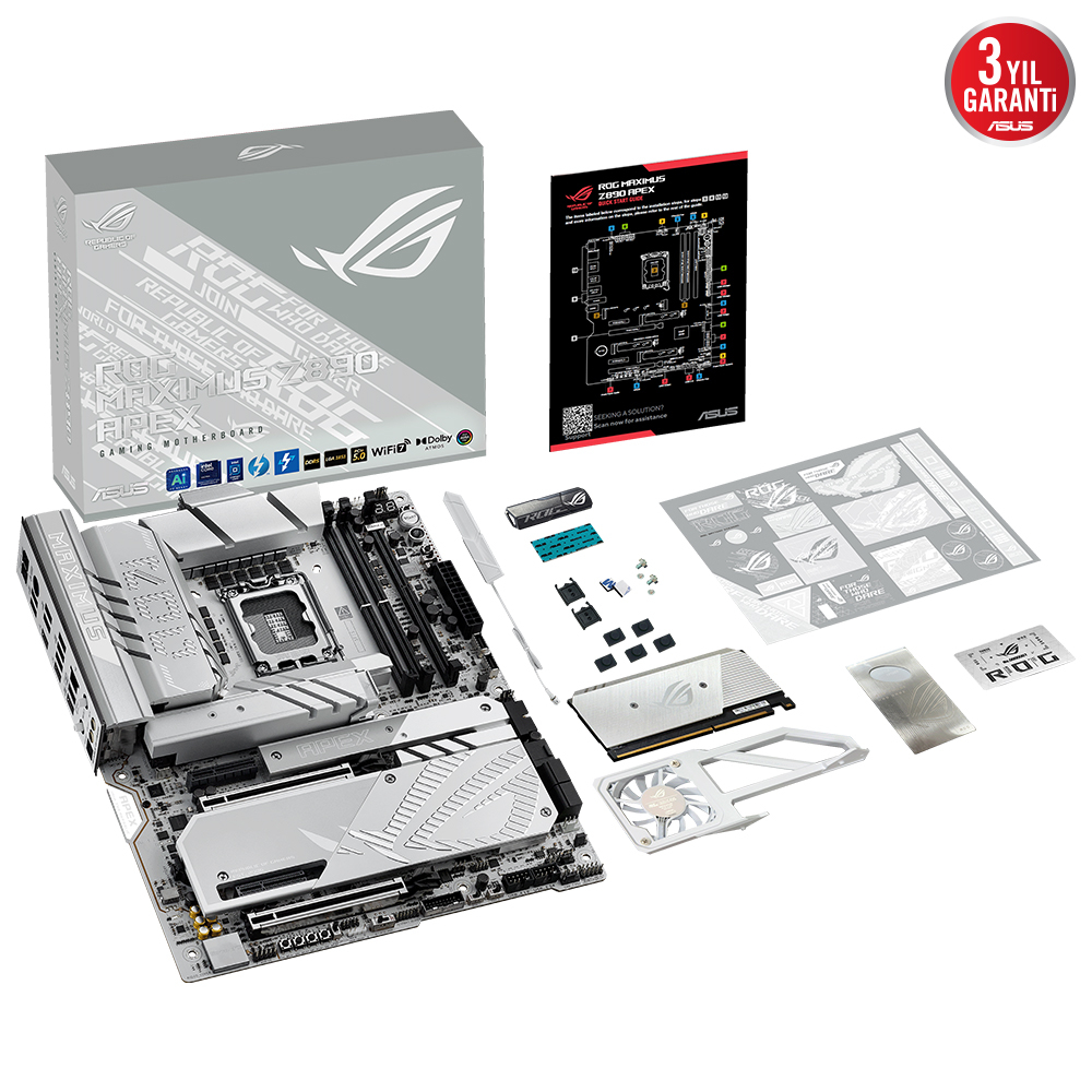 ASUS ROG MAXIMUS Z890 APEX Intel LGA1851 Z890 DDR5 9000+MHz(OC) ATX Gaming (Oyuncu) Anakart