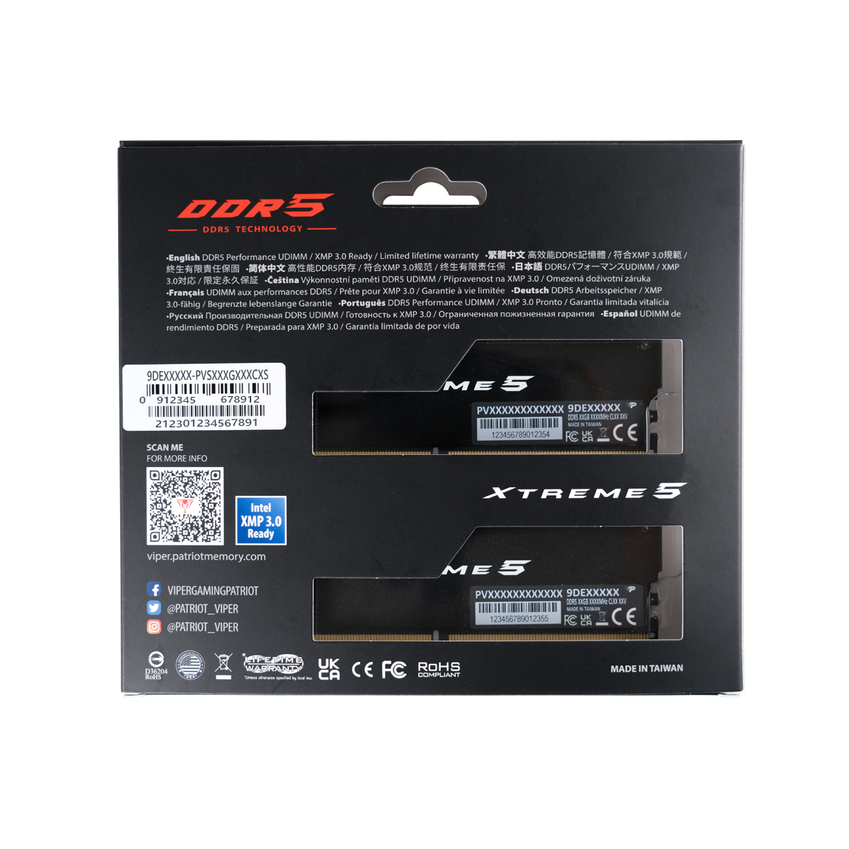 Patriot Viper Xtreme5 PVX532G60C30K 32GB (2x16GB) DDR5 6000MHz CL30 UDIMM Ram (Bellek)