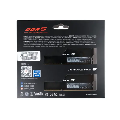 Patriot Viper Xtreme5 PVX532G70C32K 32GB(2x16GB) DDR5 7000MHz CL32 UDIMM Ram(Bellek)