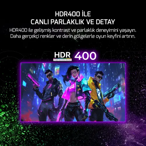 GamePower 27″ Sonic T80 Flat Fast IPS 180HZ 0.5Ms QHD 2K Gaming Monitör (Sıfır Ölü Piksel Garantili)