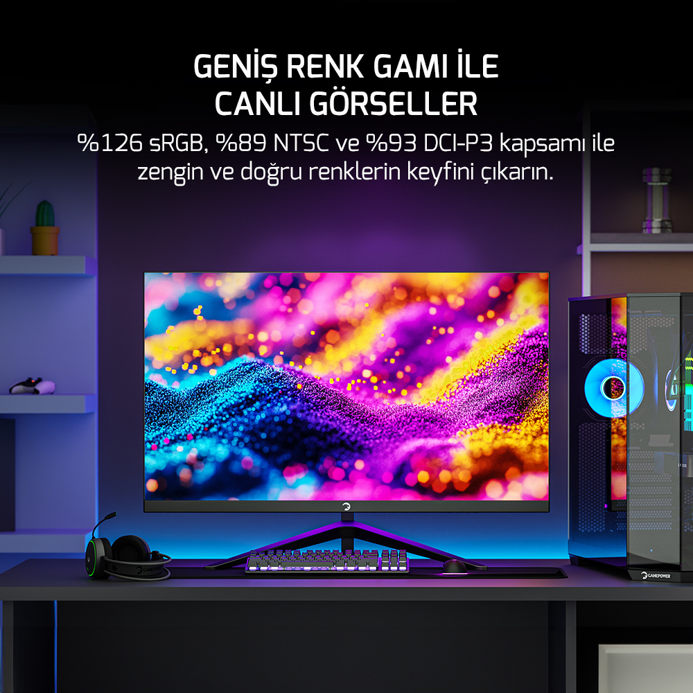 GamePower 27″ Sonic T80 Flat Fast IPS 180HZ 0.5Ms QHD 2K Gaming Monitör (Sıfır Ölü Piksel Garantili)