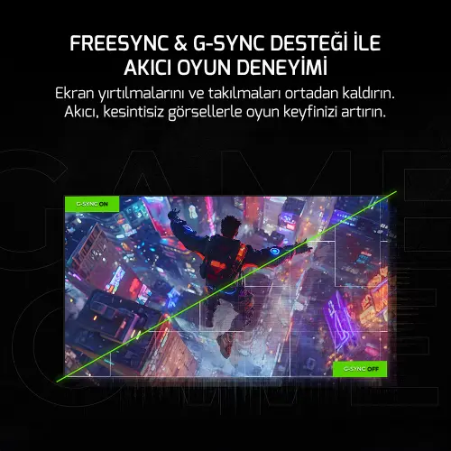 GamePower 27″ Sonic T80 Flat Fast IPS 180HZ 0.5Ms QHD 2K Gaming Monitör (Sıfır Ölü Piksel Garantili)
