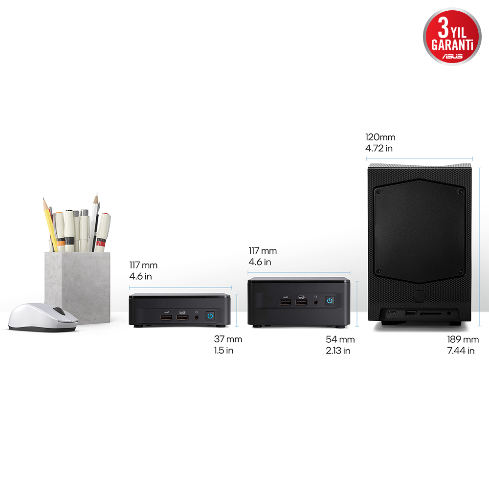 ASUS NUC12 Pro Slim Kit -NUC12WSKI7- Intel Core i7-1260P - Barebone (RAM Yok, Disc Yok) - Cord Yok - Mini Masaüstü PC