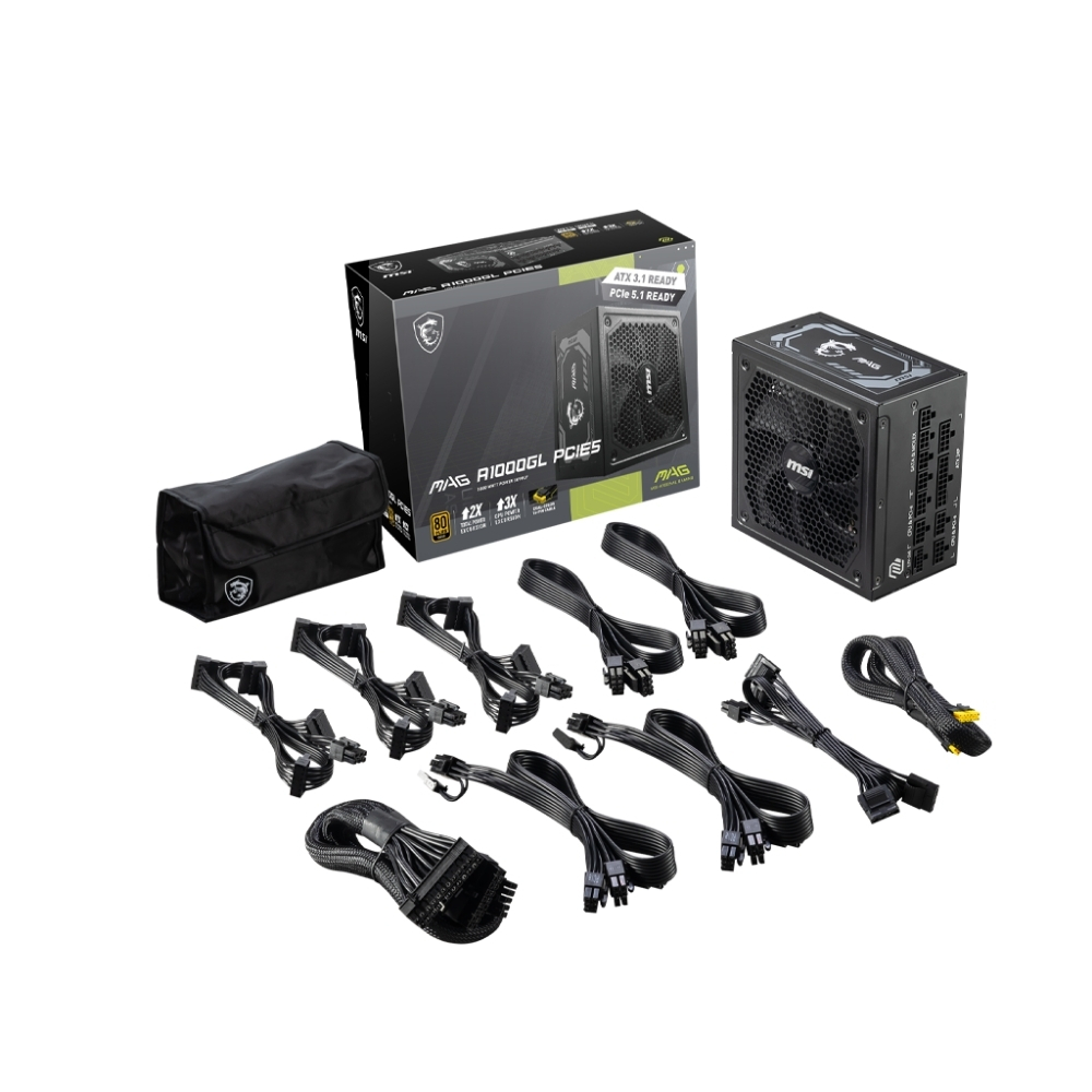 MSI MAG A1000GL PCIE5 1000W 80+Gold Full Modüler Power Supply