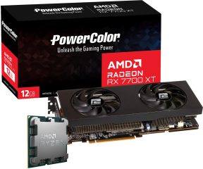 AMD Ryzen 5 7600 İşlemci + POWERCOLOR RADEON RX7700XT 12G-P 12GB GDDR6 192Bit Ekran Kartı