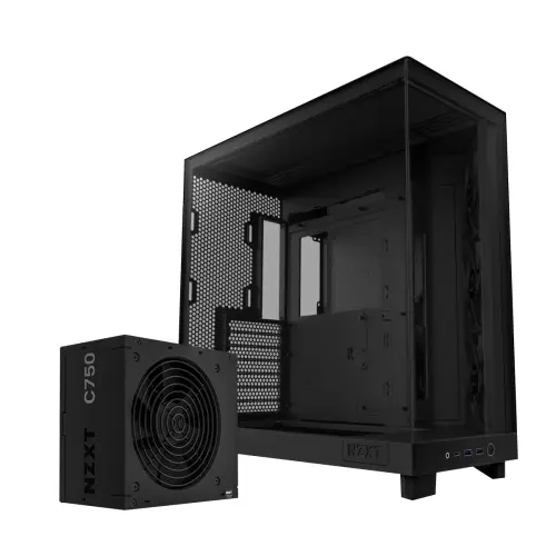 NZXT H Series H6 Flow CC-H61FB-01 Siyah Kasa + C750 PA-7B2BB-EU 750w 80+ Bronze Power Bundle