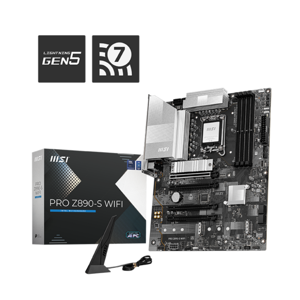 MSI PRO Z890-S WIFI DDR5 Z890 Soket 1851 8600MHZ(OC) WIFI7 ATX Gaming (Oyuncu) Anakart