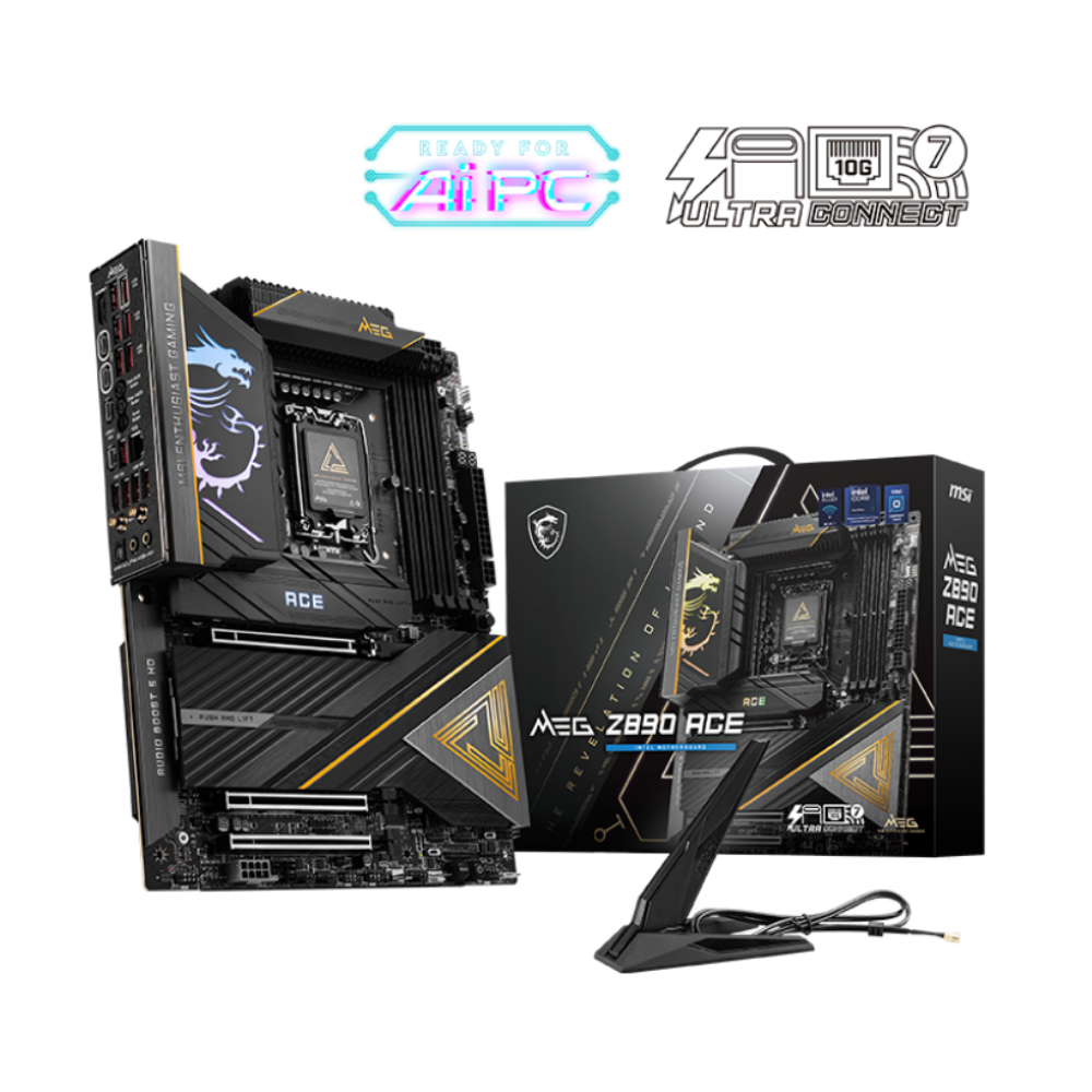 MSI MEG Z890 ACE Soket 1851 DDR5 9200MHZ(OC) WIFI7 ATX Gaming (Oyuncu) Anakart