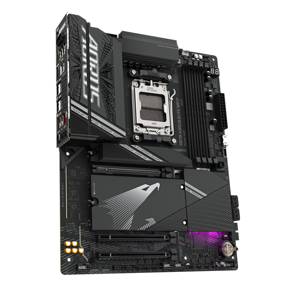 Gigabyte X870 AORUS ELITE WIFI7 Soket AM5 DDR5 8200(OC) ATX Gaming (Oyuncu) Anakart