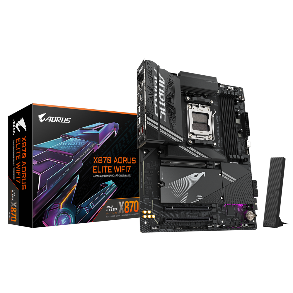 Gigabyte X870 AORUS ELITE WIFI7 Soket AM5 DDR5 8200(OC) ATX Gaming (Oyuncu) Anakart