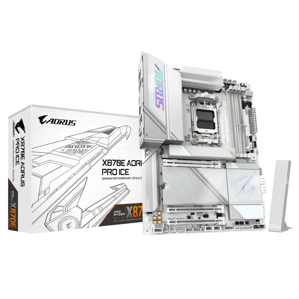 Gigabyte X870E AORUS PRO ICE Soket AM5 DDR5 8200(OC) ATX Gaming (Oyuncu) Anakart