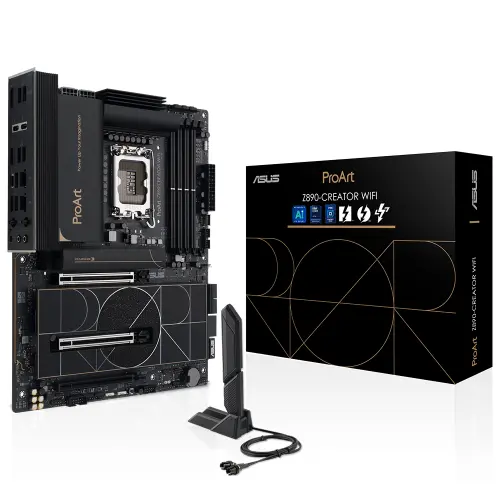 ASUS PROART Z890-CREATOR WIFI  Intel LGA1851 Z890 DDR5 9066+MHz(OC) ATX Gaming (Oyuncu) Anakart