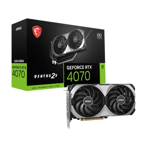 MSI GeForce RTX 4070 VENTUS 12G  2X E1 OC GDDR6X 192BIT DX12 DLSS 3 Gaming (Oyuncu) Ekran Kartı
