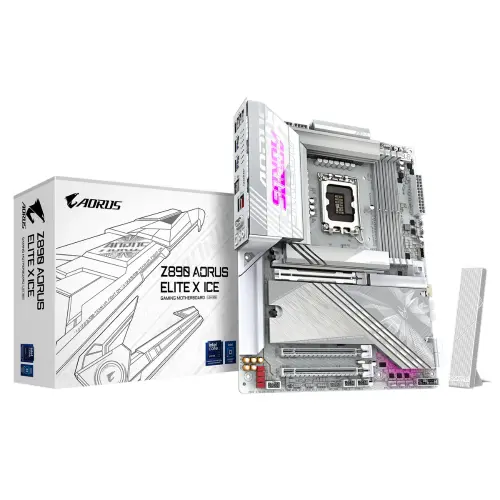 Gigabyte Z890 AORUS ELITE X ICE Soket 1851 DDR5 9500(OC) MHz ATX Gaming (Oyuncu) Anakart