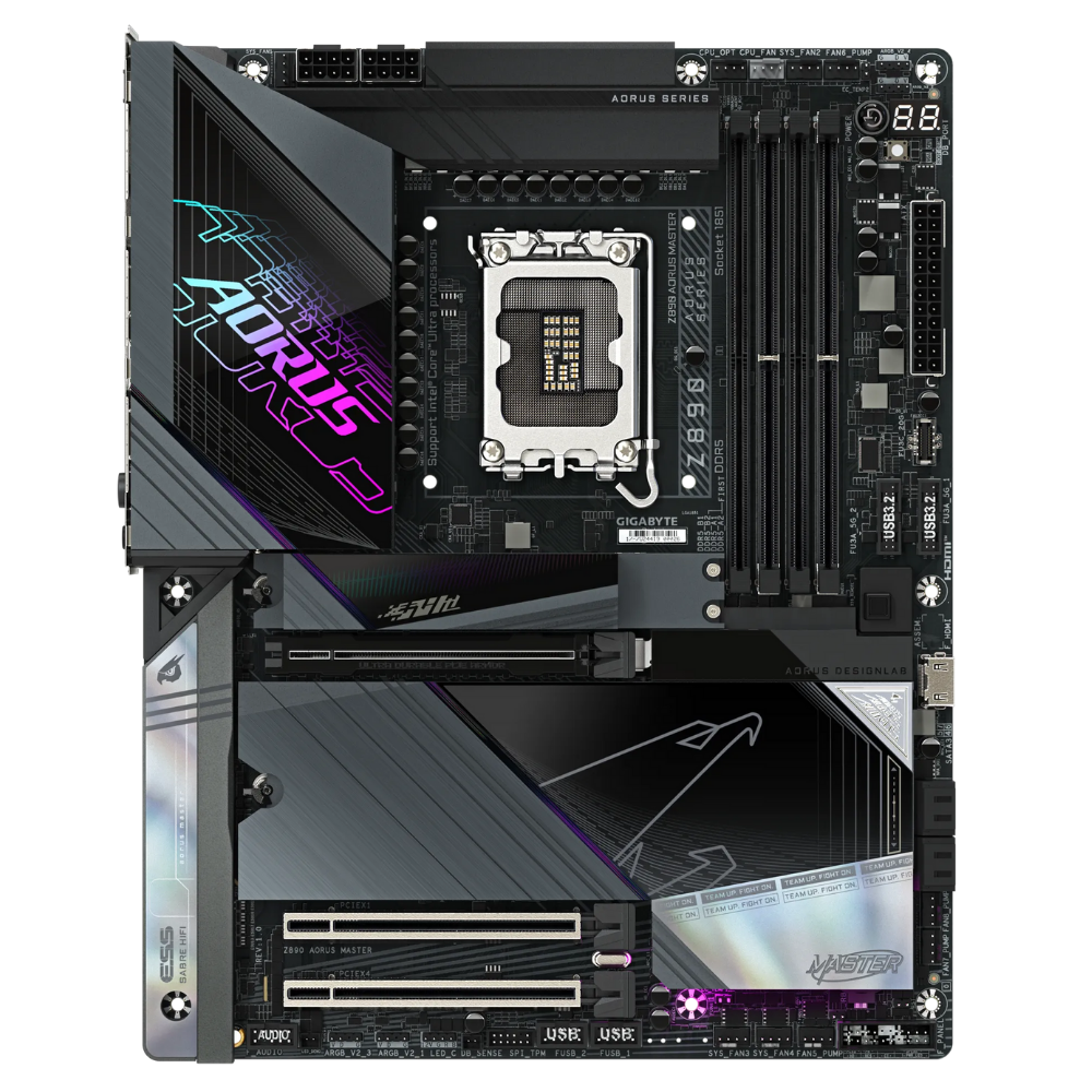 Gigabyte Z890 AORUS MASTER Soket 1851 DDR5 9500(OC) MHz ATX Gaming (Oyuncu) Anakart