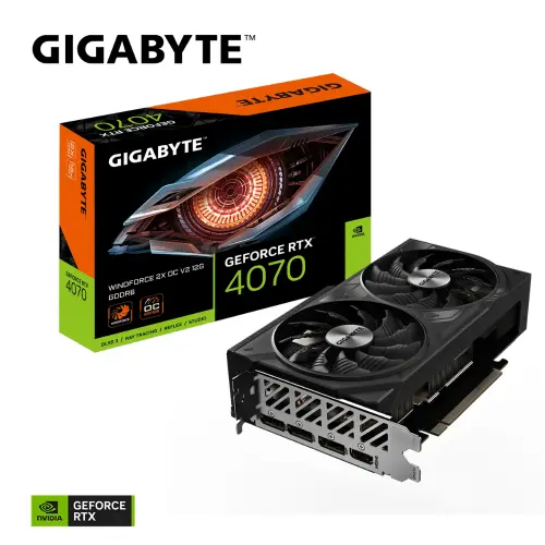Gigabyte GeForce 4070 WINDFORCE 2X OC V2 12G GV-N4070WF2OCV2-12GD 12GB GDDR6X 192Bit DLSS 3 Gaming (Oyuncu) Ekran Kartı