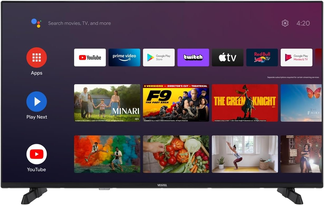 Vestel 43UA9740 4K Ultra HD 43″ 109 Ekran Uydu Alıcılı Android Smart LED TV