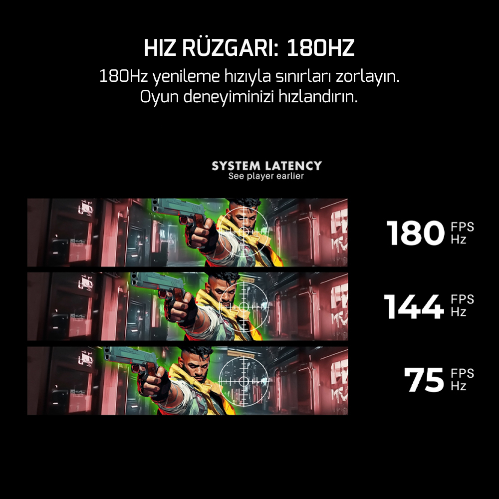 GamePower Vivid T40 24″ 1800R Curved RGB Beyaz 180Hz 0.5ms FHD Va Panel 2x2W Speaker Gaming Monitör (Sıfır Ölü Piksel Garantili)