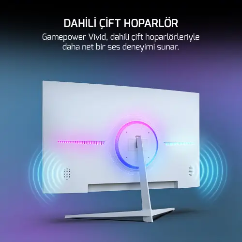 GamePower Vivid T40 24″ 1800R Curved RGB Beyaz 180Hz 0.5ms FHD Va Panel 2x2W Speaker Gaming Monitör (Sıfır Ölü Piksel Garantili)