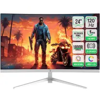 GamePower Vivid F10 24″ Curved RGB Beyaz 120Hz 1ms FHD Va Panel 2x2W Speaker Gaming Monitör (Sıfır Ölü Piksel Garantili)