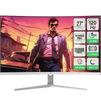 GamePower Vivid F20 27″ 1500R Curved RGB Beyaz 120Hz 1ms FHD Va Panel 2x2W Speaker Gaming Monitör (Sıfır Ölü Piksel Garantili)