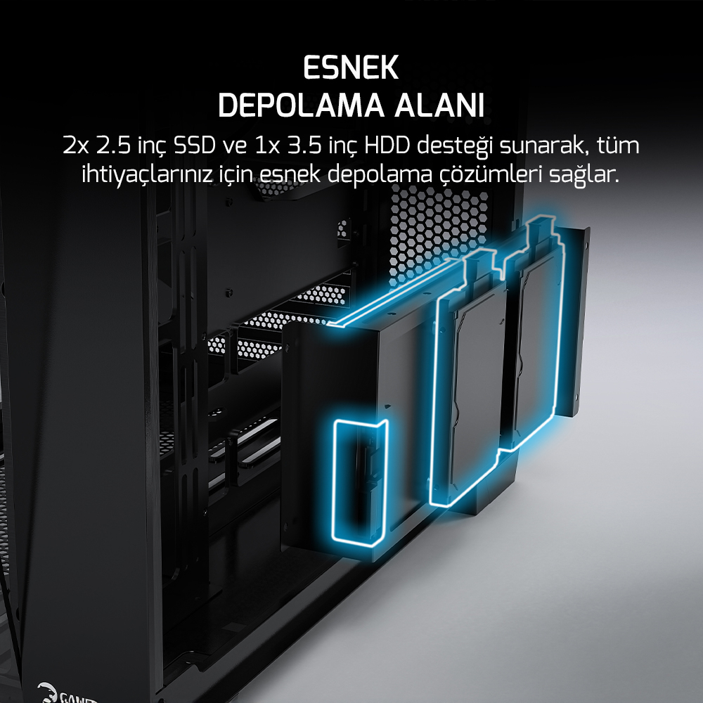 GamePower Warcry Pulse 4x12Cm ARGB Fan Temperli Cam ATX Gaming Kasa