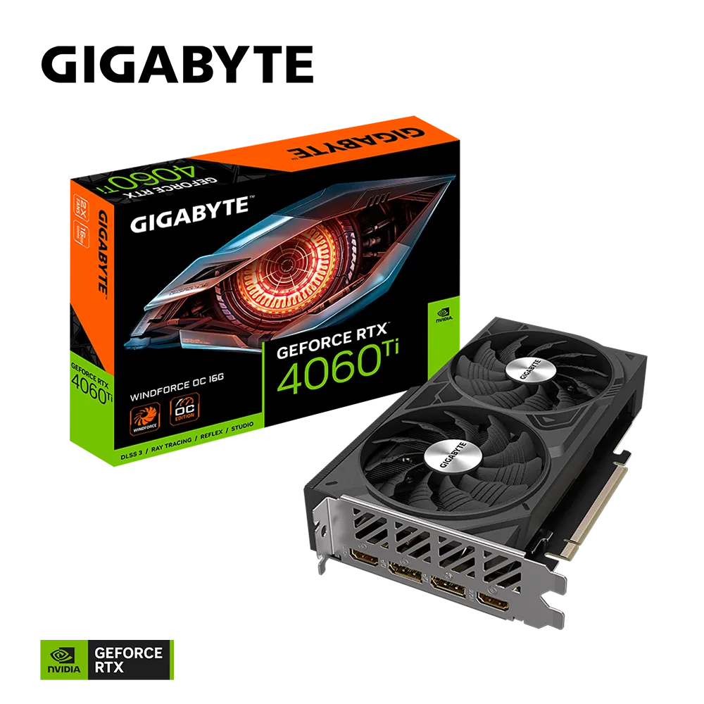 Gigabyte GeForce RTX 4060 Ti Windforce OC 16G GV-N406TWF2OC-16GD 128Bit DX12 DLSS 3 Gaming (Oyuncu) Ekran Kartı