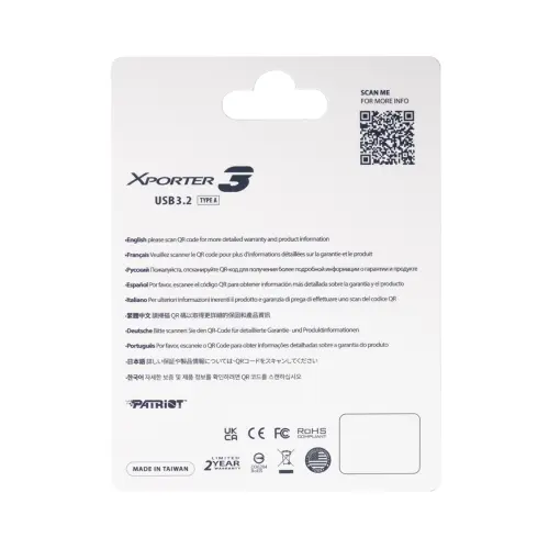 Patriot Xporter 3 USB 3.2 Gen 1 Slider Type-A 64GB Flash Bellek (PSF64GX3B3U)