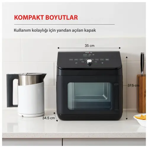 Instant Plus XL AirFryer, 13 Litre Sıcak Hava Fritözü, Kızartma, Izgara, Fırınlama, Tost Yapma, Isıtma ve Kurutma Airfryer Fırın