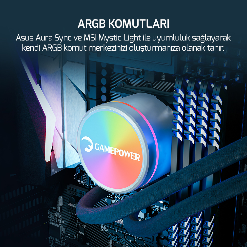 GamePower Skadi V2 360 ARGB 360mm Sıvı İşlemci Soğutucusu AM5 ve LGA1700 Uyumlu