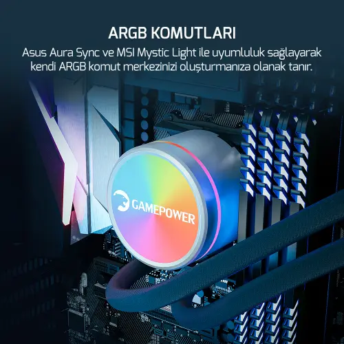 GamePower Skadi V2 360 ARGB 360mm Sıvı İşlemci Soğutucusu AM5 ve LGA1700 Uyumlu